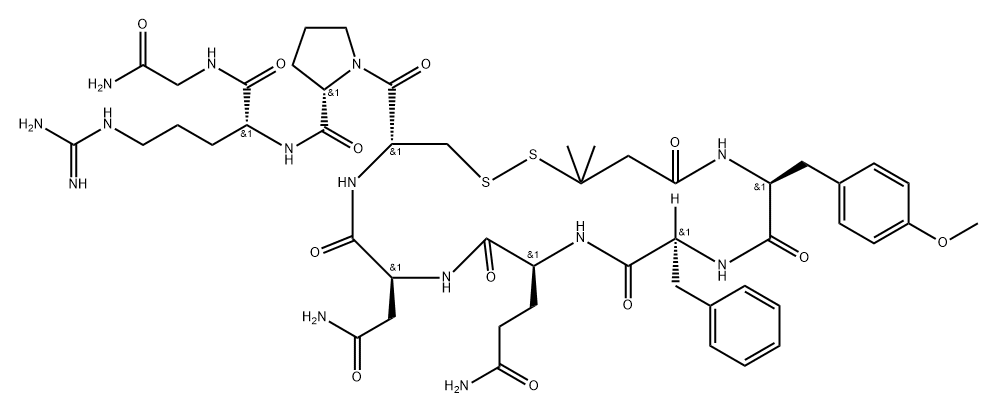 argipressin, 3-mercapto-3-methylbutyryl(1)-MeTyr(2)-,80953-31-7,结构式