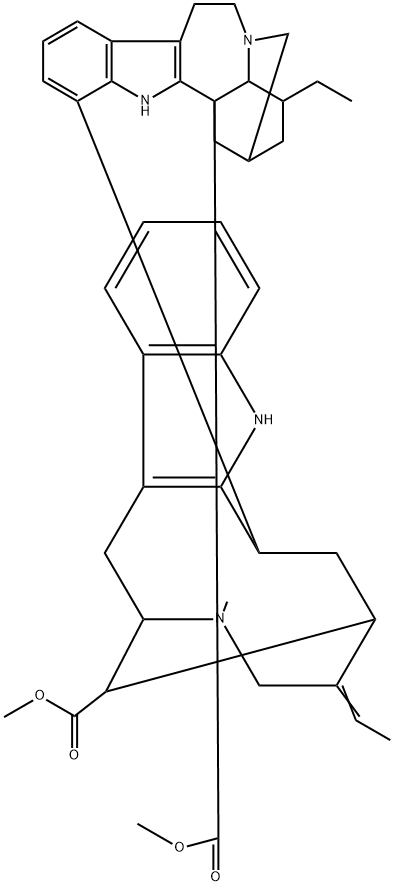 Ibogamine-18-carboxylic acid, 14-((3alpha)-17-methoxy-17-oxovobasan-3- yl)-, methyl ester,80981-95-9,结构式