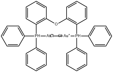 二氯化金 ,双(2-二苯基磷苯基)醚, 810661-71-3, 结构式