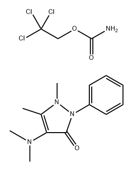 4-(dimethylamino)-1,2-dihydro-1,5-dimethyl-2-phenyl-3H-pyrazol-3-one, compound with 2,2,2-trichloroethyl carbamate (1:1) Struktur