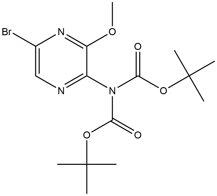 Imidodicarbonic acid, 2-(5-bromo-3-methoxy-2-pyrazinyl)-, 1,3-bis(1,1-dimethylethyl) ester Structure
