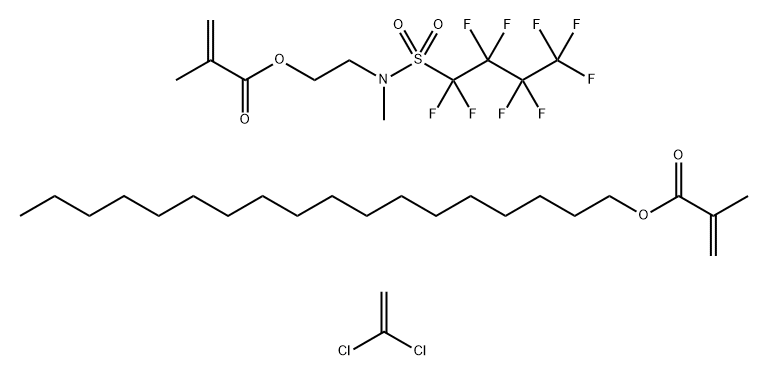 2-[Methyl[(nonafluorobutyl)sulfonyl]amino]ethyl 2-methyl-2-propenoate polymer with 1,1-dichloroethene and octadecyl 2-methyl-2-propenoate 结构式