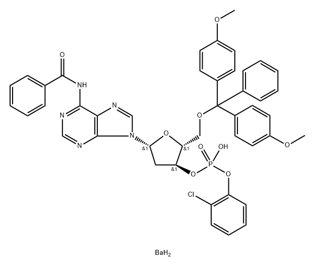 BZ-DMT-DEOXYADENOSINE 2-CLPH DIESTER BARIUM),82224-95-1,结构式