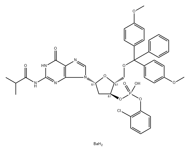 BU-DMT-DEOXYGUANOSINE 2-CLPH DIESTER BARIUM),82224-97-3,结构式