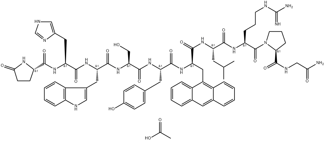 Luteinizing hormone-releasing factor (swine), 6-[3-(9-anthracenyl)-D-alanine]-, monoacetate (salt) (9CI) Structure