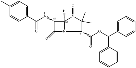 4-Thia-1-azabicyclo[3.2.0]heptane-2-carboxylic acid, 3,3-dimethyl-6-[(4-methylbenzoyl)amino]-7-oxo-, diphenylmethyl ester, 4-oxide, [2S-(2α,5α,6α)]-