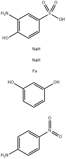 Iron, complexes with diazotized 3-amino-4-hydroxybenzenesulfonic acid monosodium salt coupled with diazotized 4-nitrobenzenamine and resorcinol, sodium salts Structure