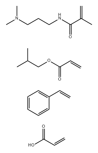 2-Propenoic acid, polymer with N-[3-(dimethylamino)propyl] -2-methyl-2-propenamide, ethenylbenzene and 2-methylpropyl 2-propenoate Structure