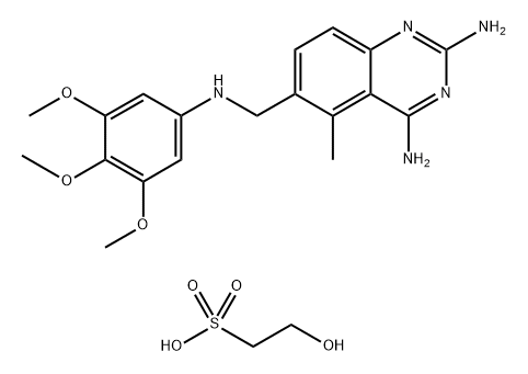 82935-04-4 Ethanesulfonic acid, 2-hydroxy-, compd. with 5-methyl-6-[[(3,4,5-trimethoxyphenyl)amino]methyl]-2,4-quinazolinediamine (1:1)