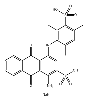 1-アミノ-4-[(2,4,6-トリメチル-3-スルホフェニル)アミノ]-9,10-ジヒドロ-9,10-ジオキソアントラセン-2-スルホン酸2-ナトリウム 化学構造式
