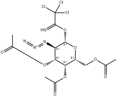 (2R,3R,4R,5R,6S)-2-(acetoxymethyl)-5-azido-6-(2,2,2-trichloro-1-iminoethoxy)tetrahydro-2H-pyran-3,4-diyl diacetate(WXC08710) 化学構造式
