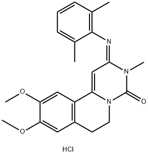 4H-Pyrimido[6,1-a]isoquinolin-4-one, 2-[(2,6-dimethylphenyl)imino]-2,3,6,7-tetrahydro-9,10-dimethoxy-3-methyl-, hydrochloride (1:1),83070-42-2,结构式