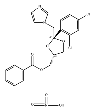 1,3-Dioxolane-4-methanol, 2-(2,4-dichlorophenyl)-2-(1H-imidazol-1-ylmethyl)-, 4-benzoate, (2R,4R)-rel-, nitrate (1:1)
