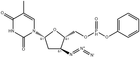 Thymidine, 3'-azido-3'-deoxy-, 5'-(phenyl phosphonate) Struktur
