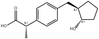 Benzeneacetic acid, 4-[[(1R,2S)-2-hydroxycyclopentyl]methyl]-α-methyl-, (αS)- Struktur