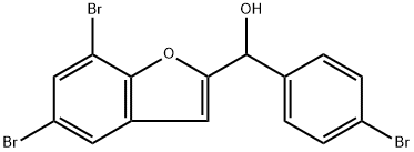 2-Benzofuranmethanol, 5,7-dibromo-α-(4-bromophenyl)- 化学構造式