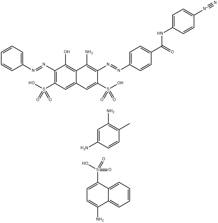 Benzenediazonium, 4-[[4-[[1-amino-8-hydroxy-7-(phenylazo)-3,6-disulfo-2-naphthalenyl]azo]benzoyl]amino]-, reaction products with 4-amino-1-naphthalenesulfonic acid and 4-methyl-1,3-benzenediamine|