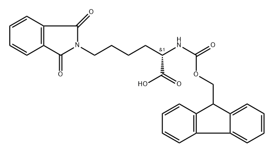 2H-Isoindole-2-hexanoic acid, α-[[(9H-fluoren-9-ylmethoxy)carbonyl]amino]-1,3-dihydro-1,3-dioxo-, (αS)- Structure