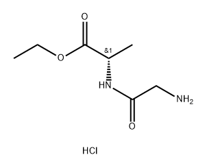 L-Alanine, glycyl-, ethyl ester, hydrochloride (1:1) Structure