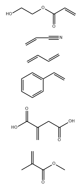 亚甲基丁二酸、1,3-丁二烯、乙烯基苯、2-甲基-2-丙烯酸甲酯、2-丙烯酸-2-羟基乙酯和2-丙烯腈的聚合物, 84795-59-5, 结构式