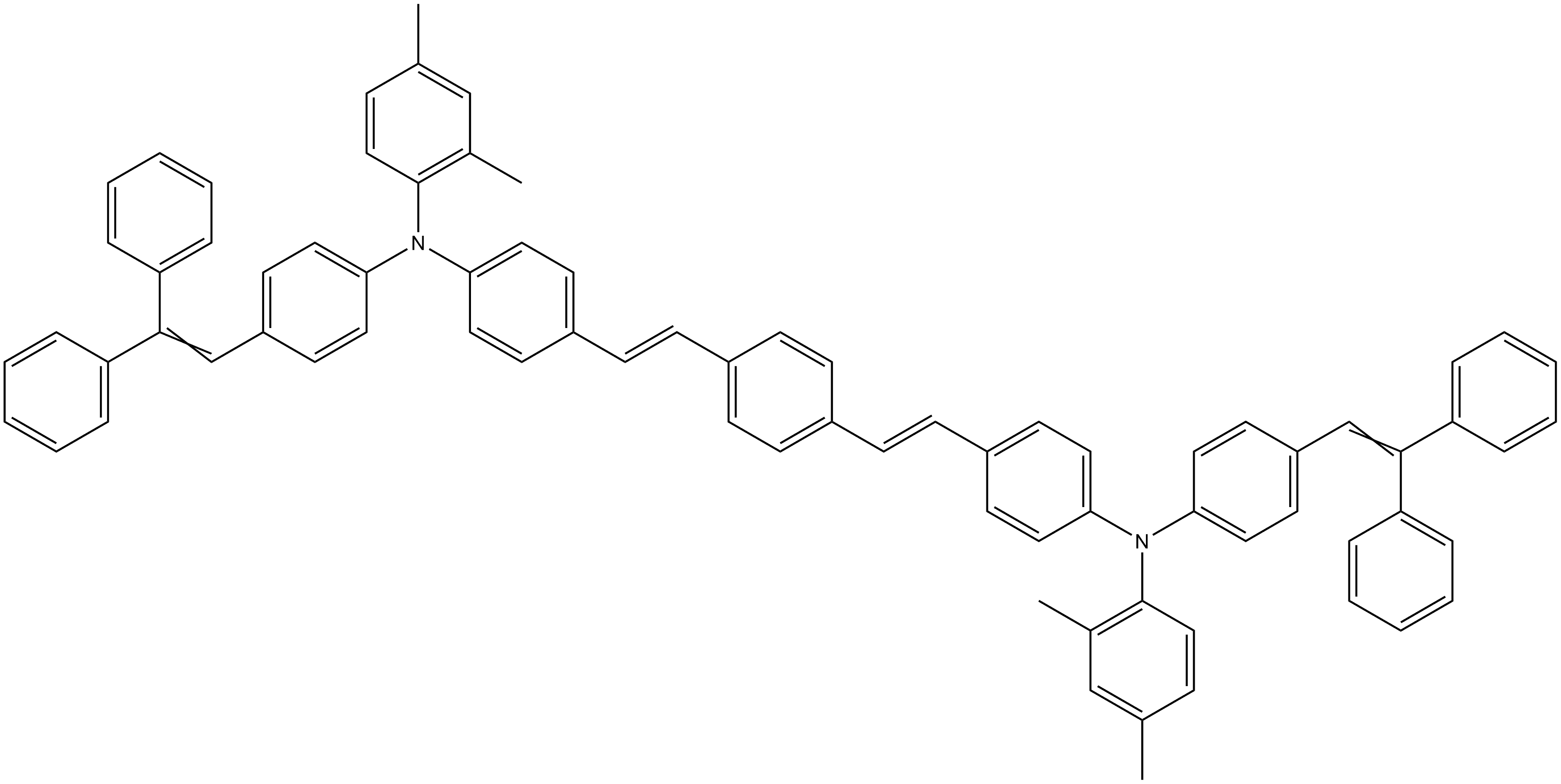 Benzenamine, 4,4'-[1,4-phenylenedi-(1E)-2,1-ethenediyl]bis[N-(2,4-dimethylphenyl)-N-[4-(2,2-diphenylethenyl)phenyl]- (9CI) Structure