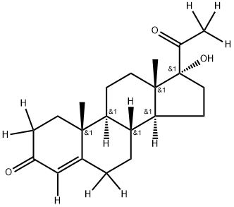4‐プレグネン‐17Α‐オール‐3,20‐ジオン‐2,2,4,6,6,21,21,21‐D8 化学構造式