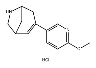 6-Azabicyclo[3.2.1]oct-2-ene, 3-(6-Methoxy-3-pyridinyl)-, hydrochloride (1:2) Struktur