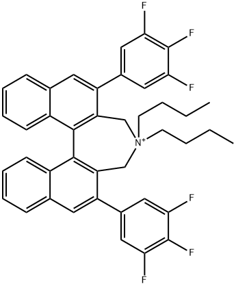 (11bS)-(+)-4,4-Dibutyl-4,5-dihydro-2,6-bis(3,4,5-trifluorophenyl)-3H-dinaphth[2,1-c1#,2#-e]azepinium bromide 化学構造式