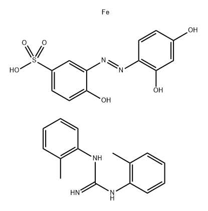 Iron, 3-[(2,4-dihydroxyphenyl)azo]-4-hydroxybenzenesulfonate complexes, compds. with N,N'-bis(2-methylphenyl)guanidine Struktur