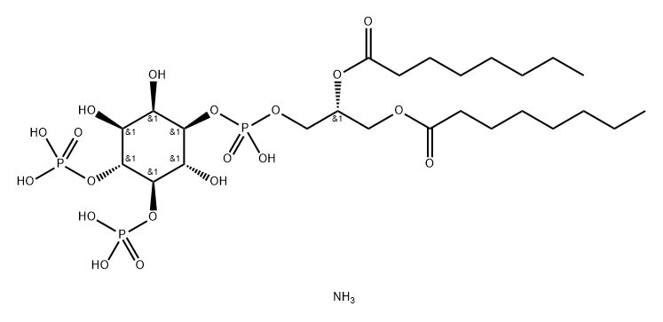 1,2-dioctanoyl-sn-glycero-3-phospho-(1'-Myo-inositol-4',5'-bisphosphate) (aMMoniuM salt) Struktur