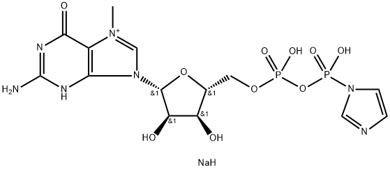 7-甲基鸟苷二磷酸咪唑二钠盐,852155-68-1,结构式