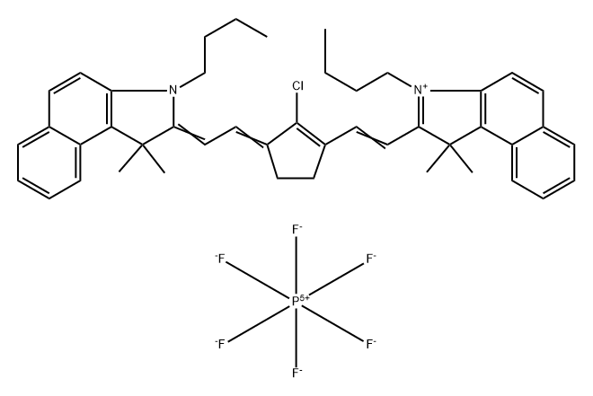 3-Butyl-2-[2-[3-[2-(3-butyl-1,3-dihydro-1,1-dimethyl-2H-benz[e]indol-2-ylidene)ethylidene]-2-chloro-1-cyclopenten-1-yl]ethenyl]-1,1-dimethyl-1H-benz[e]indolium hexafluorophosphate (1:1) Struktur