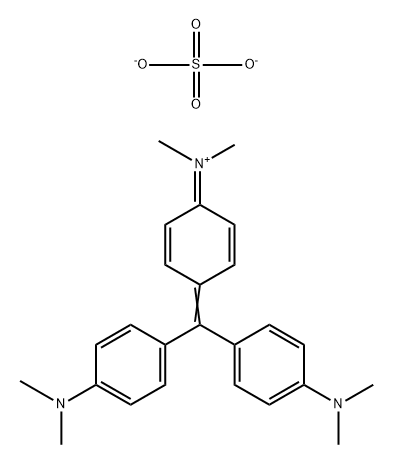 [4-[bis[4-(dimethylamino)phenyl]methylene]-2,5-cyclohexadien-1-ylidene]dimethylammonium sulphate (2:1) Structure