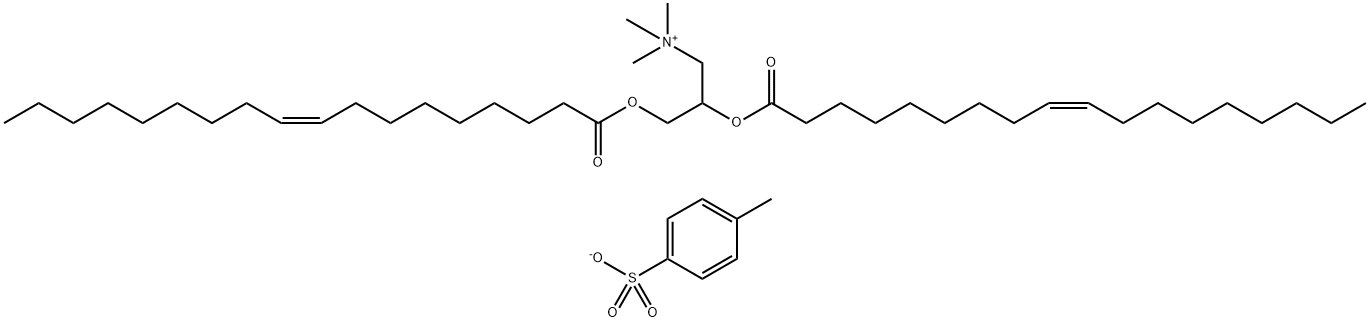 1-Propanaminium, N,N,N-trimethyl-2,3-bis[[(9Z)-1-oxo-9-octadecenyl]oxy]-, salt with 4-methylbenzenesulfonic acid (1:1) (9CI),852701-01-0,结构式