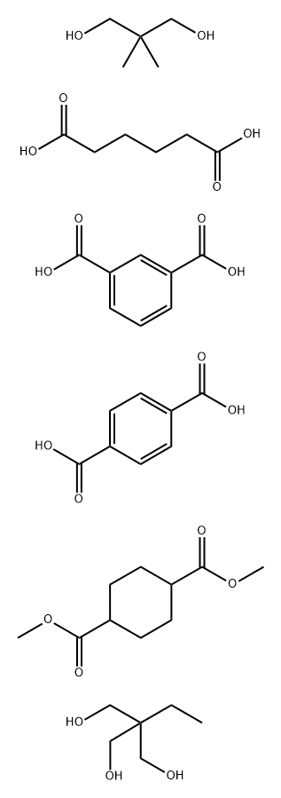 1,3-Benzenedicarboxylic acid, polymer with 1,4-benzenedicarboxylic acid, dimethyl 1,4-cyclohexanedicarboxylate, 2,2-dimethyl-1,3-propanediol, 2-ethyl-2-(hydroxymethyl)-1,3-propanediol and hexanedioic acid Structure