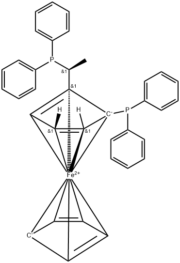 (1R)-1-(diphenylphosphino)-2-[(1S)-1-(diphenylphosphino)ethyl]-Ferrocene,853336-96-6,结构式