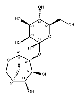 1,6-Anhydro-2-O-β-D-glucopyranosyl-β-D-glucopyranose Struktur