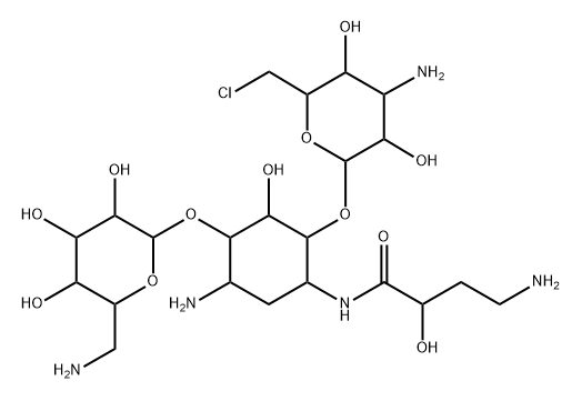 6''-chloro-6''-deoxyamikacin Structure