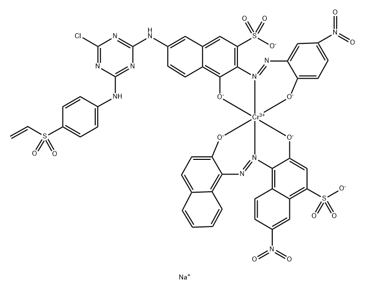 Chromate(3-), [7-[[4-chloro-6-[[4-(ethenylsulfonyl)phenyl]amino]-1,3,5-triazin-2-yl]amino]-4-(hydroxy-.kappa.O)-3-[[2-(hydroxy-.kappa.O)-5-nitrophenyl]azo-.kappa.N1]-2-naphthalenesulfonato(3-)][3-(hydroxy-.kappa.O)-4-[[2-(hydroxy-.kappa.O)-1-naphthalenyl],854270-57-8,结构式