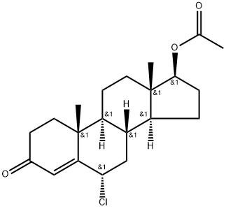 Androst-4-en-3-one, 6α-chloro-17β-hydroxy-, acetate (7CI,8CI) Structure