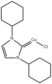 (1,3-dicyclohexyl-1H-imidazol-2(3H)-ylidene)copper(III) chloride Struktur