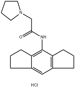 1-Pyrrolidineacetamide, N-(1,2,3,5,6,7-hexahydro-s-indacen-4-yl)-, hydrochloride (1:1) Structure