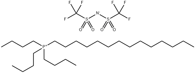 十四烷基三丁基辨双(三氟甲烷磺酰)亚胺盐, 855788-71-5, 结构式