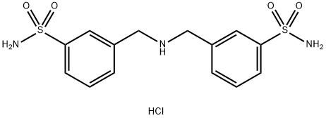 3-({[(3-sulfamoylphenyl)methyl]amino}methyl)benzene-1-sulfonamide hydrochloride Structure