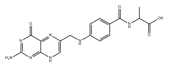 N-4-[(2-amido-4-oxo-1,4-dihydro-6-terene)methylamino]benzoyl-L-Alanine Structure
