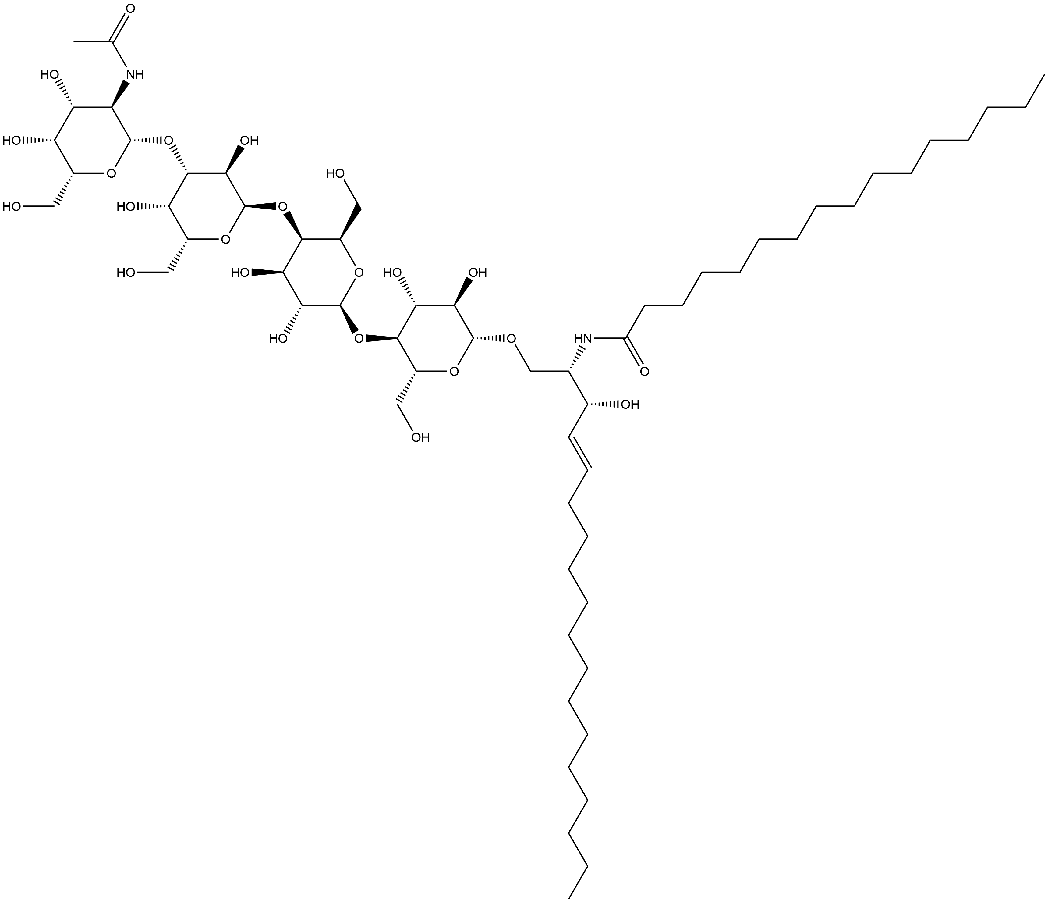 Hexadecanamide, N-[(1S,2R,3E)-1-[[[O-2-(acetylamino)-2-deoxy-β-D-galactopyranosyl-(1→3)-O-α-D-galactopyranosyl-(1→4)-O-β-D-galactopyranosyl-(1→4)-β-D-glucopyranosyl]oxy]methyl]-2-hydroxy-3-heptadecen-1-yl]-|GB4 神经酰胺