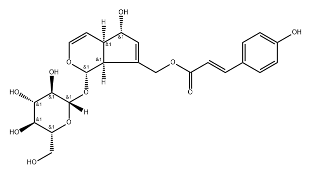 [(1S)-1,4a,5,7aα-Tetrahydro-4aα,5α-dihydroxy-7-[[[(E)-3-(4-hydroxyphenyl)-1-oxo-2-propenyl]oxy]methyl]cyclopenta[c]pyran-1α-yl]β-D-glucopyranoside Structure