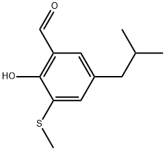 2-Hydroxy-5-(2-methylpropyl)-3-(methylthio)benzaldehyde Struktur