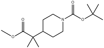 4-Piperidineacetic acid, 1-[(1,1-diMethylethoxy)carbonyl]-a,a-diMethyl-, Methyl ester,861451-20-9,结构式