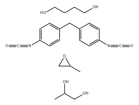 1,4-Butanediol, polymer with 1,1-methylenebis4-isocyanatobenzene, methyloxirane and 1,2-propanediol 化学構造式